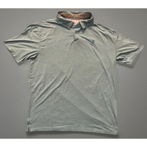 Anderson Ord Short Sleeve Polo Shirt Embroidered Logo Green Striped Large JBHS
